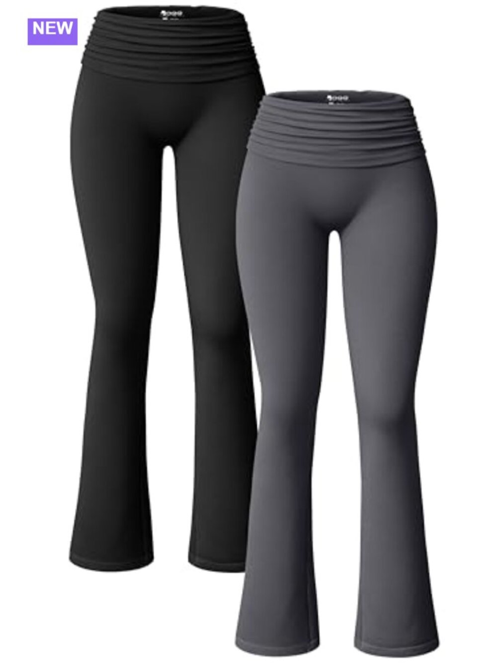 Flared Leggings Yoga Pants Ribbed Kick Flare 2 Piece Set Stretch